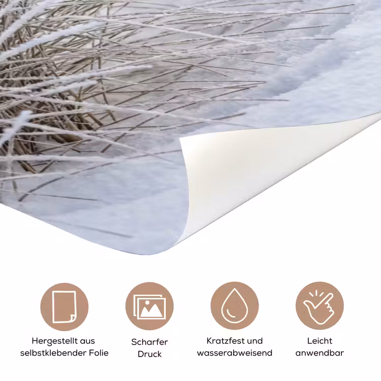 Duinen - Sneeuw - Strand - Winter - Serene deurposter klein -tcloseup_DE
