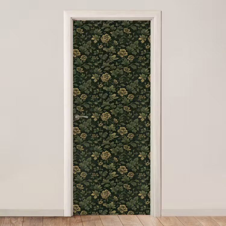 Donker - Groen - Goud - Botanisch deurposter klein 289 -3d_beige