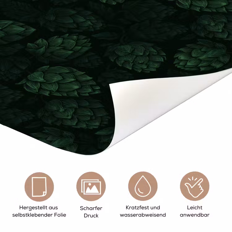 Donker - Groen - Hopbellen - Botanisch - Illustratie deurposter klein 289 -tcloseup_DE