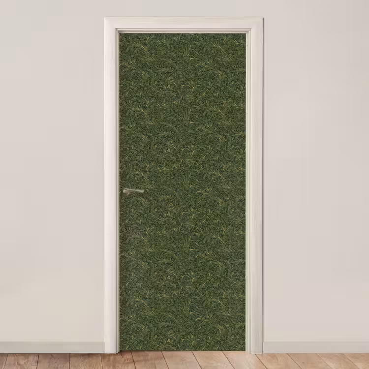Donker - Groen - Krullend - Botanisch deurposter klein 289 -3d_beige