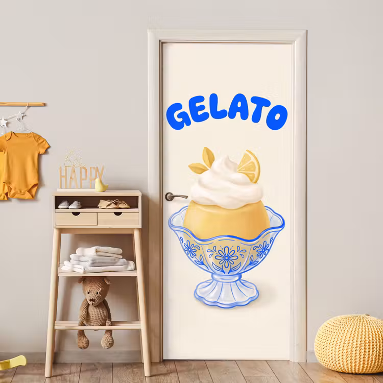 IJs - Citroen - Illustratie - Geel - Dessert deurposter klein -sfeer4