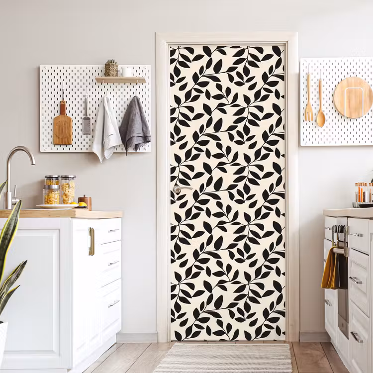 Elegant - Patroon - Zwart - Beige deurposter klein 289 -sfeer5