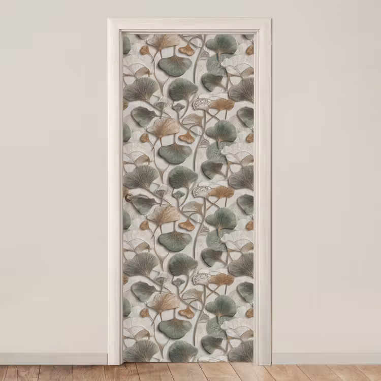Elegant - Bladeren - Groen deurposter klein 289 -3d_beige