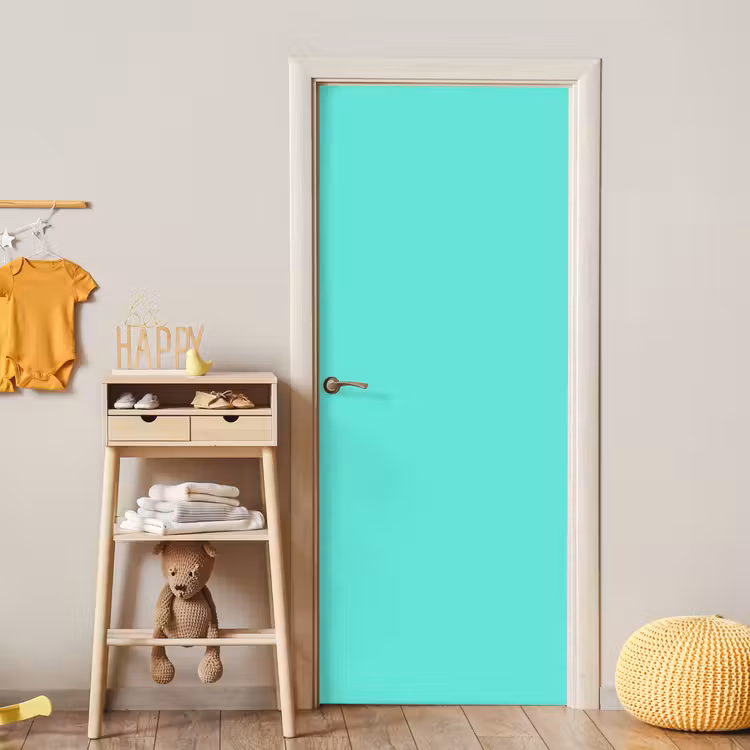Electric - Cyan - Turkoois deurposter klein 289 -sfeer4