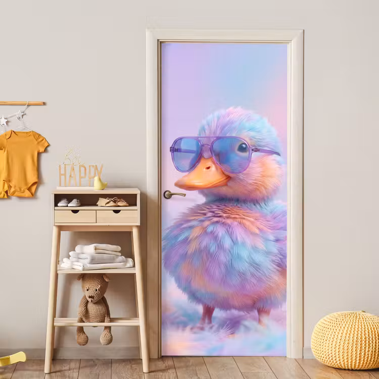 Eend - bril - Pastel deurposter klein -sfeer4