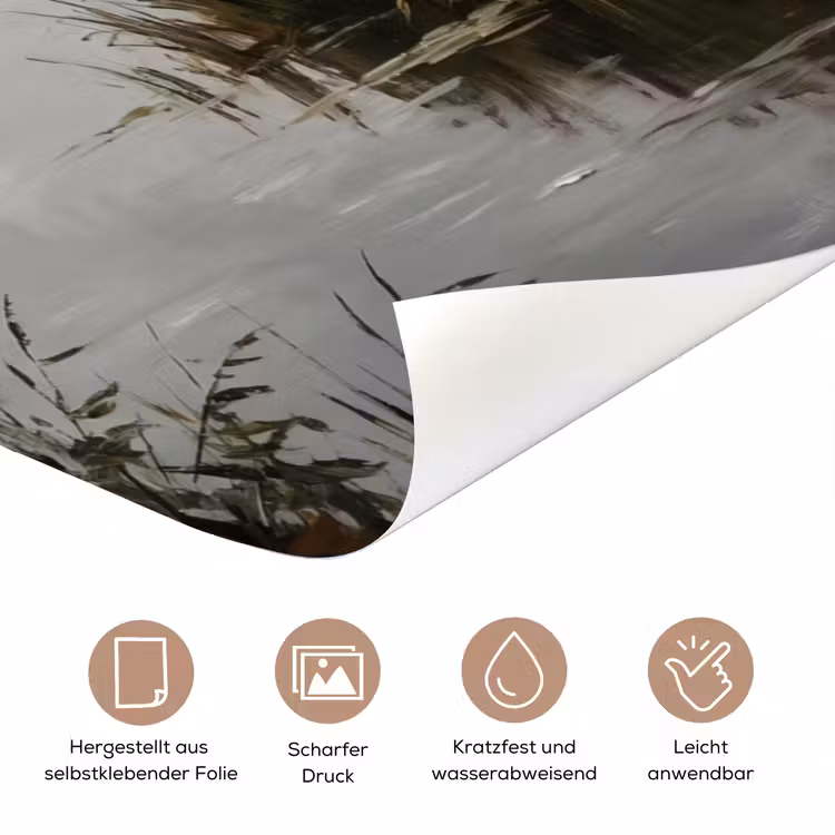 Eenden - Rivier - Landschap - Vlucht - Nostalgisch deurposter klein -tcloseup_DE
