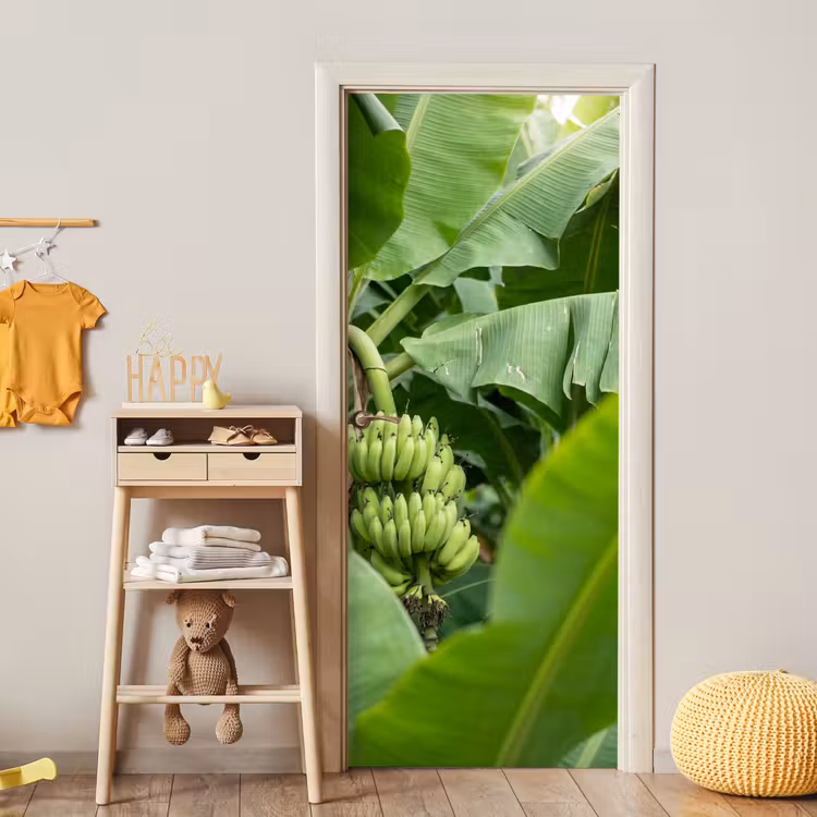 Eten - Bananen - Plantage - Groen deurposter klein -sfeer4