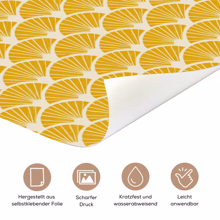 Waaiers - Art Deco - Retro - Okergeel deurposter klein 289 -tcloseup_DE