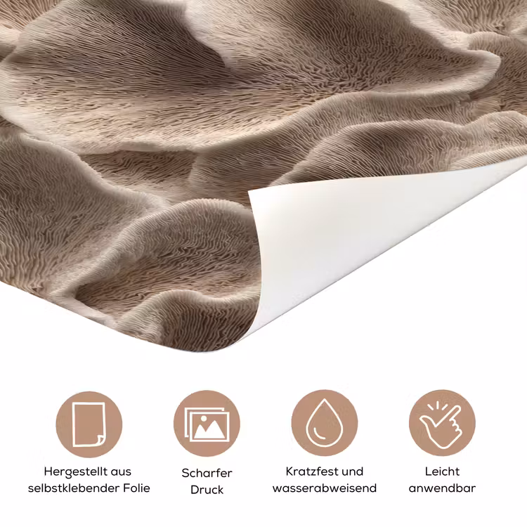 Waaiervorm - Beige - Vezel textuur deurposter klein 289 -tcloseup_DE
