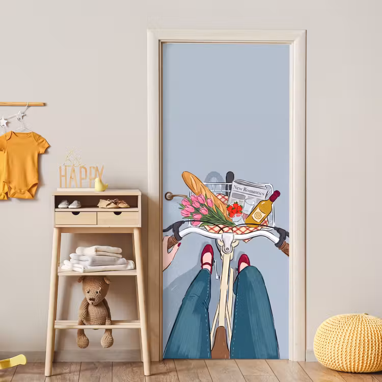 Fiets - Picknick - Zomer - Illustratie deurposter klein -sfeer4
