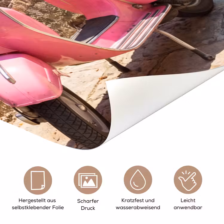 Voertuig - Roze - Kust - Zomer - Reizen deurposter klein -tcloseup_DE