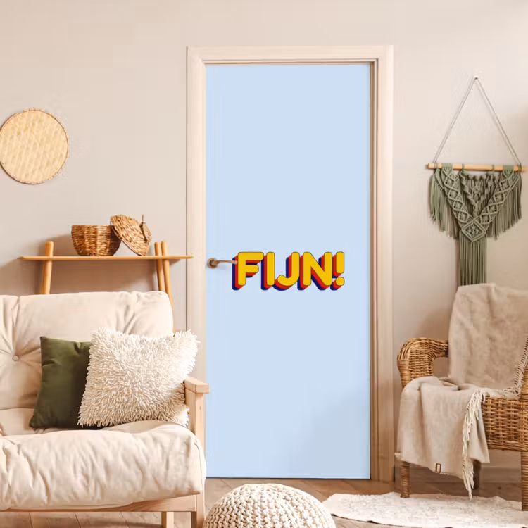 Fijn - Geel - Oranje deurposter klein -sfeer2