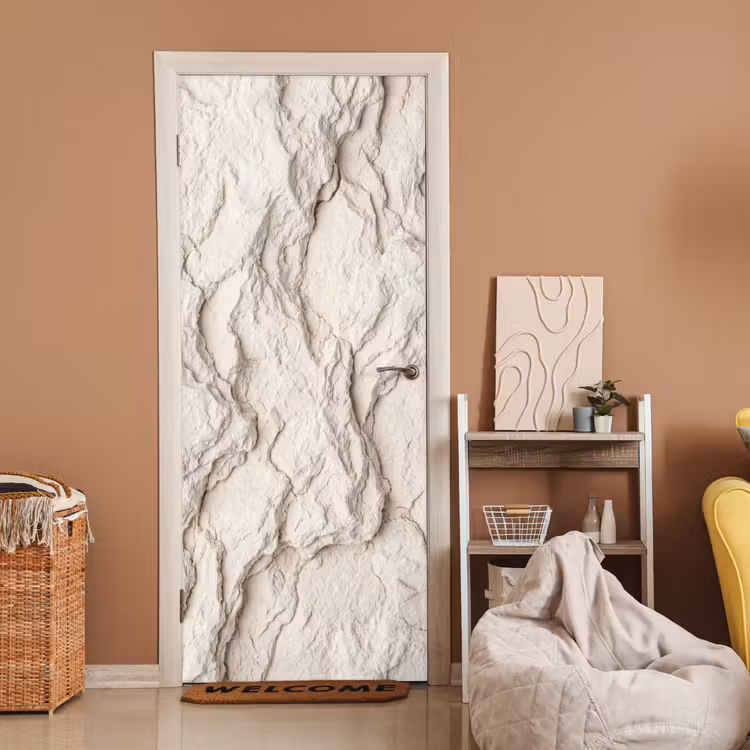 Rots - Structuur - Natuur - Beige - Abstract deurposter klein -sfeer1