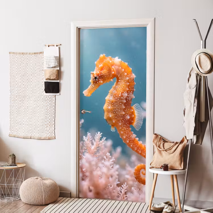 Vis - Koraal - Oceaan - Macro - Oranje deurposter klein -sfeer6