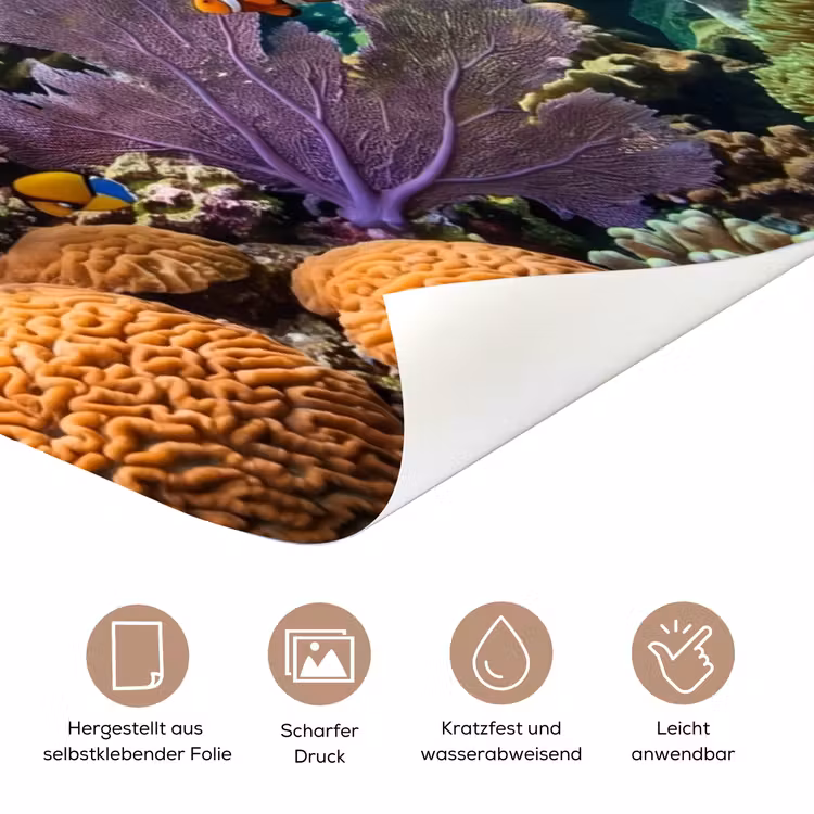 Vis - Koraal - Oceaan - Natuur - Kleurrijk deurposter klein -tcloseup_DE