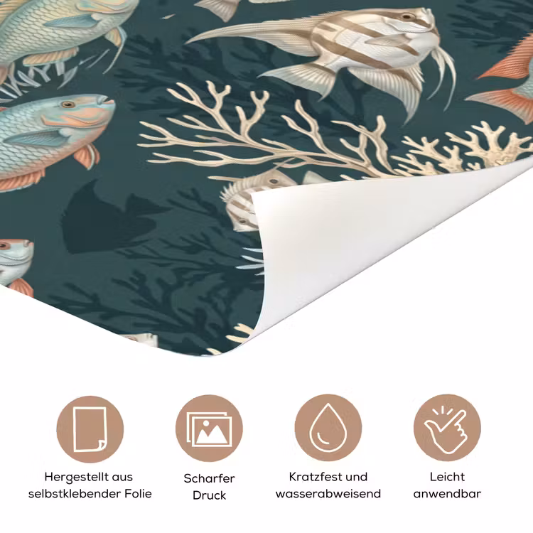 Vis - Koraal - Onderwater - Illustratie deurposter klein -tcloseup_DE