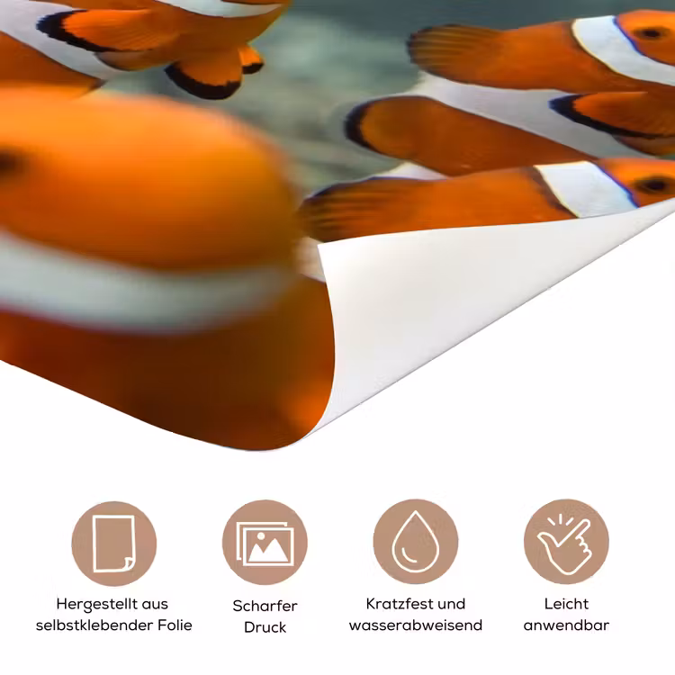 Vis - School - Onderwater - Dieren - Oranje deurposter klein -tcloseup_DE