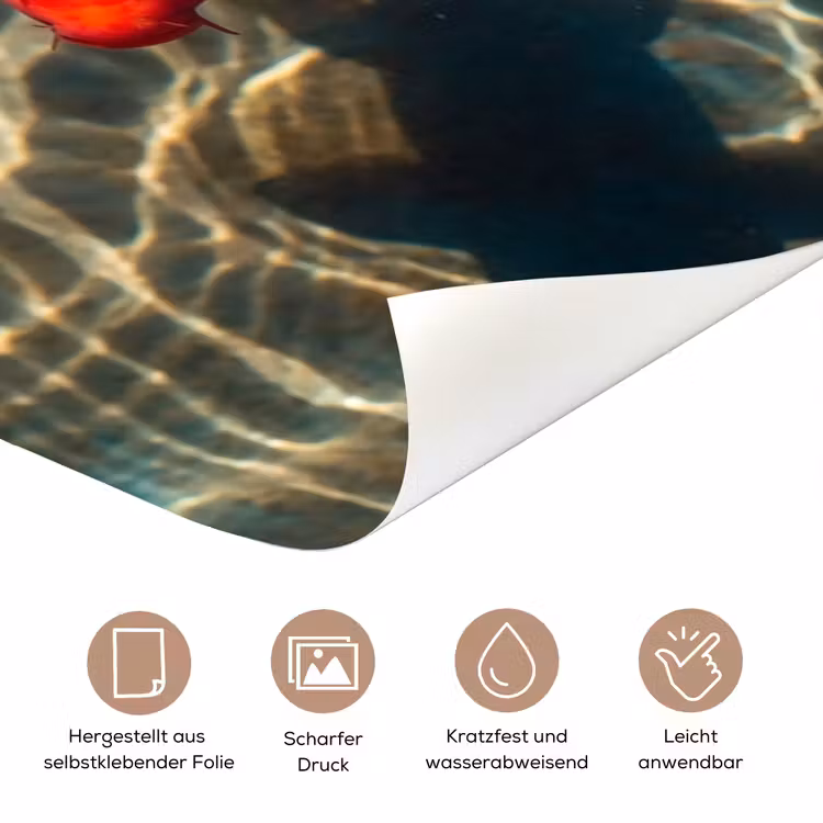 Vis - Water - Dieren - Oranje - Goud deurposter klein -tcloseup_DE