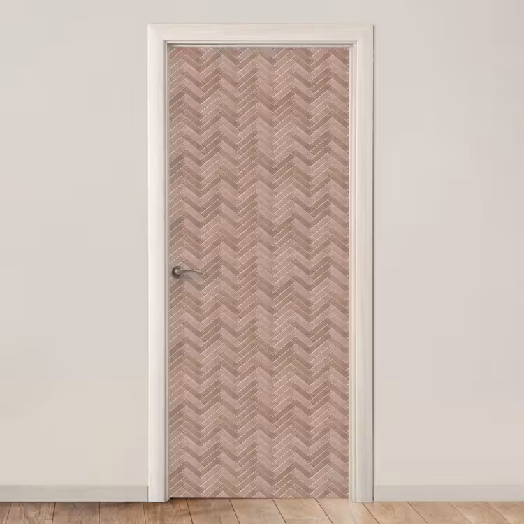 Visgraat - Wandtegel - Oudroze - Terracotta deurposter klein 289 -3d_beige