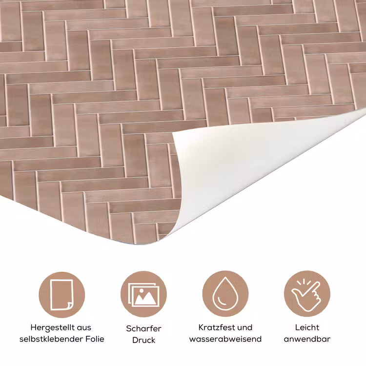 Visgraat - Wandtegel - Oudroze - Terracotta deurposter klein 289 -tcloseup_DE