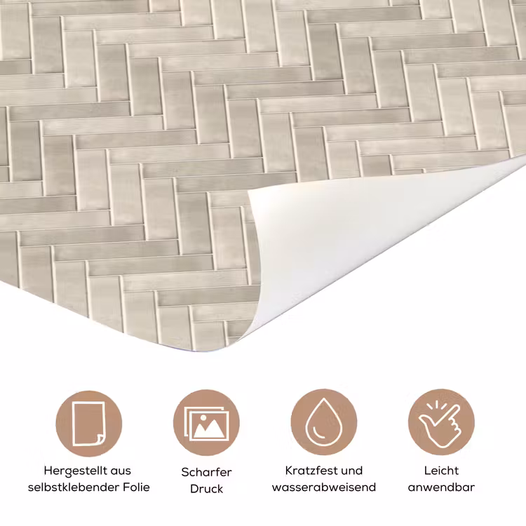Visgraat - Wandtegel - Beige deurposter klein 289 -tcloseup_DE