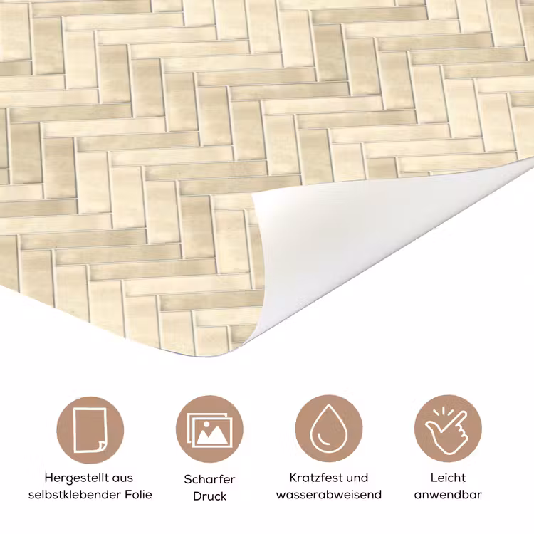 Visgraat - Wandtegel - Licht Beige deurposter klein 289 -tcloseup_DE