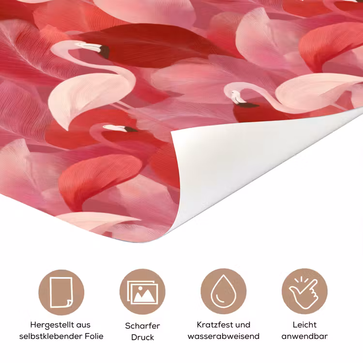 Flamingo - Botanisch - Elegant - Roze - Rood deurposter klein 289 -tcloseup_DE