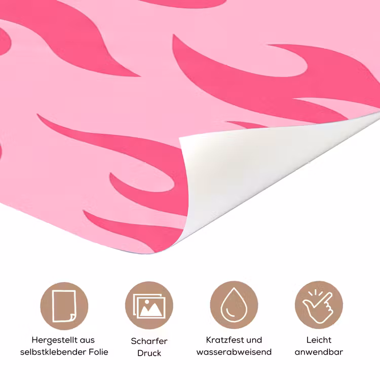 Vlammen - Patroon - Abstract - Modern - Roze deurposter klein -tcloseup_DE
