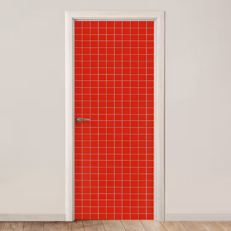 Tegel - Patroon - Kersen - Rood deurposter klein 289 -3d_beige