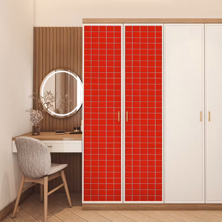 Tegel - Patroon - Kersen - Rood deurposter klein 289 -sfeer3