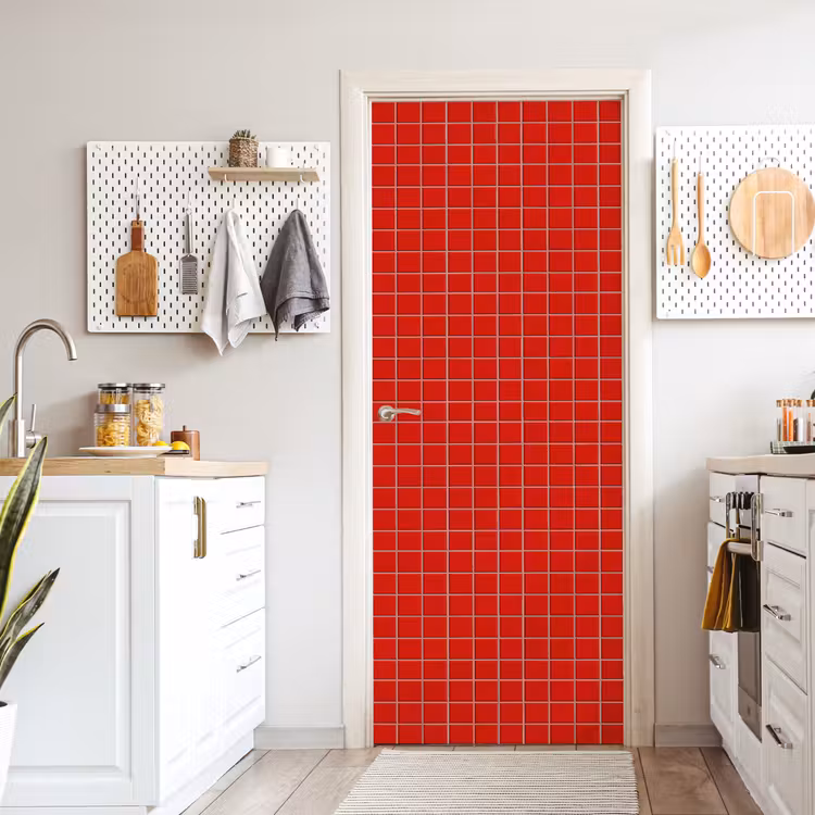 Tegel - Patroon - Kersen - Rood deurposter klein 289 -sfeer5