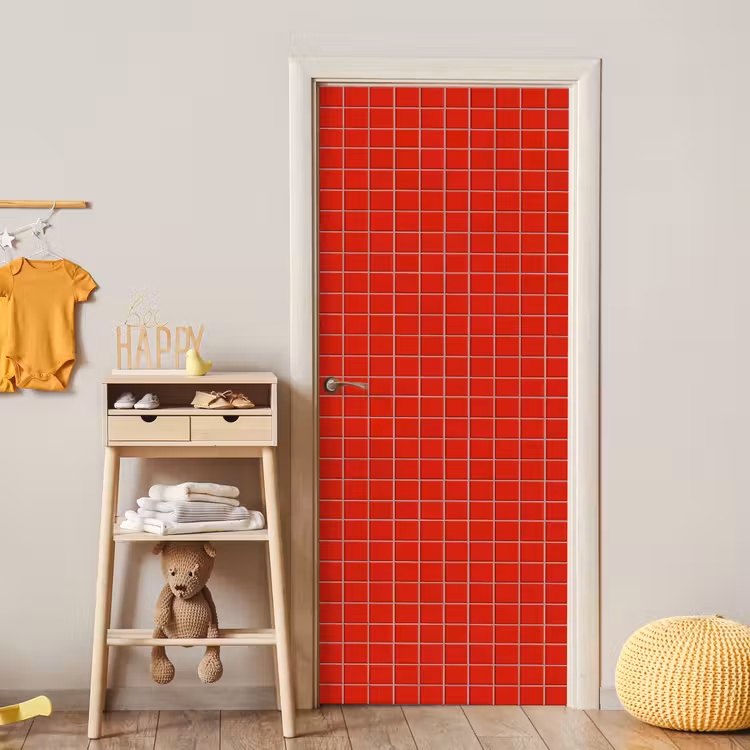 Tegel - Patroon - Kersen - Rood deurposter klein 289 -sfeer4