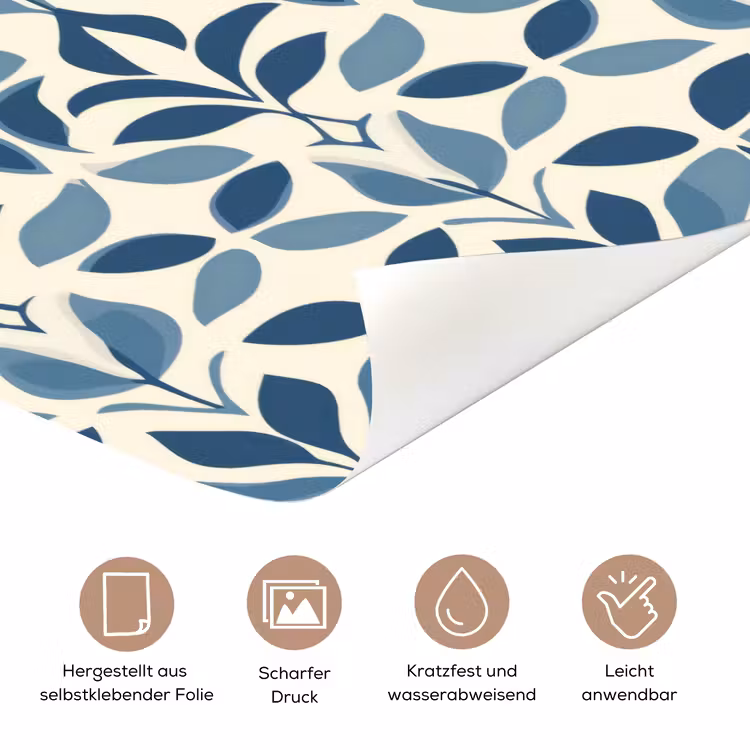 Flora - Modern - Blauw deurposter klein 289 -tcloseup_DE