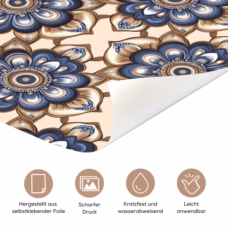 Floraal - Ornament - Blauw deurposter klein 289 -tcloseup_DE