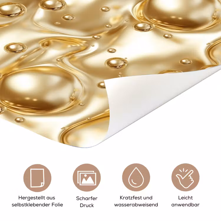Vloeibaar - Druppels - Goud deurposter klein 289 -tcloseup_DE
