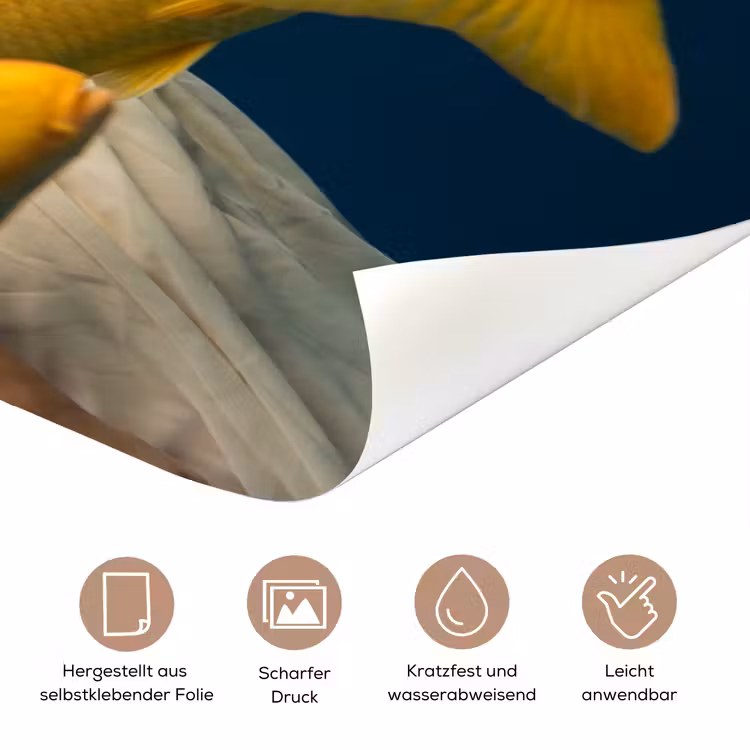 Vrouw - Vis - Water - Natuur - Geel deurposter klein -tcloseup_DE