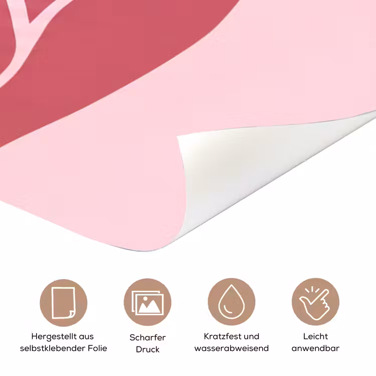 Vrouw - Silhouet - Abstract - Modern - Roze deurposter klein -tcloseup_DE