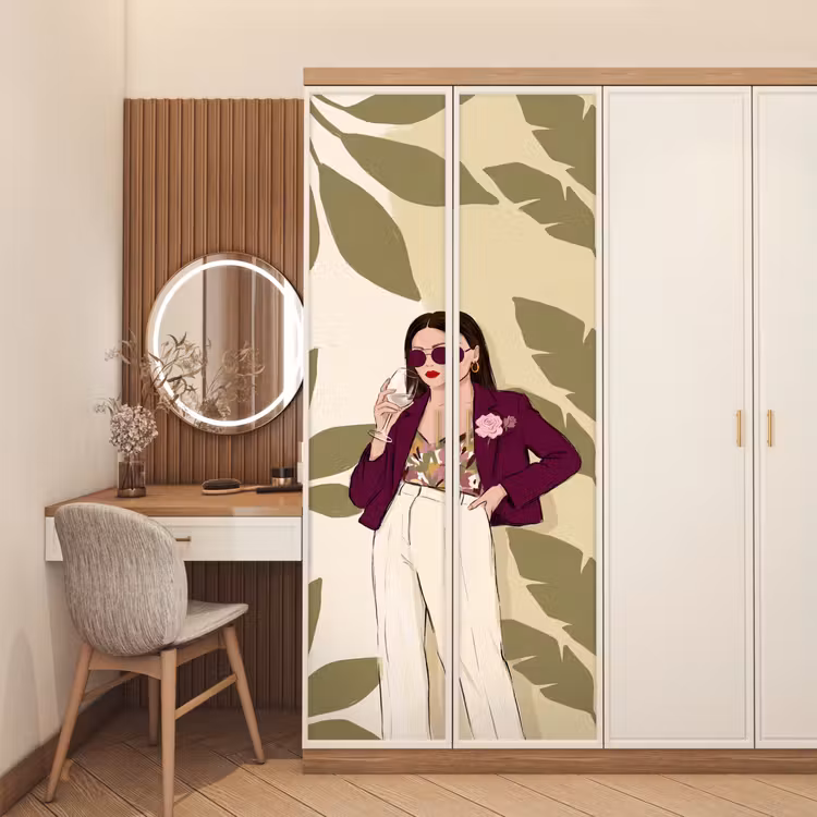 Vrouw - Wijn - Portret - Mode - Modern deurposter klein -sfeer3