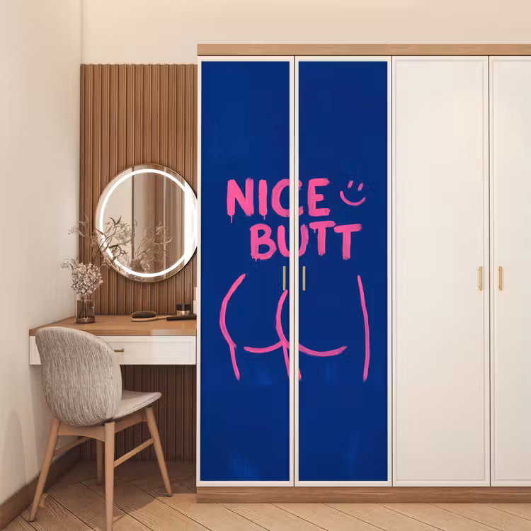 Brutaal - Grappig - Blauw deurposter klein -sfeer3