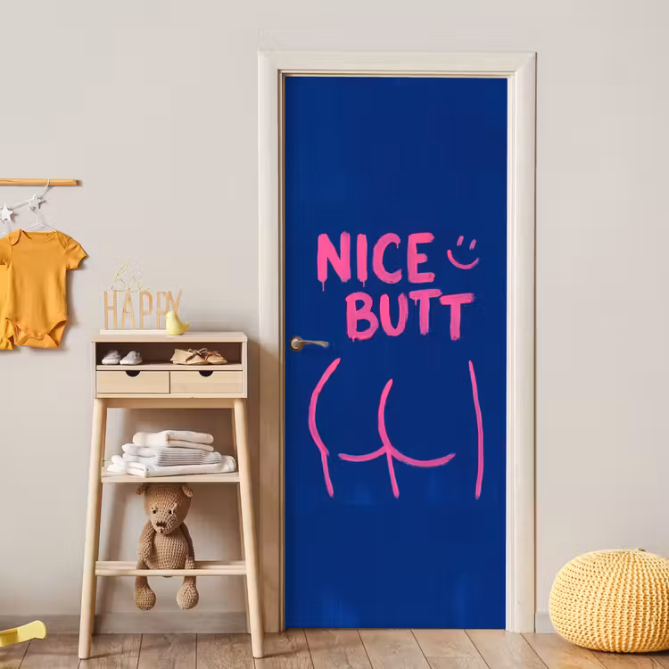 Brutaal - Grappig - Blauw deurposter klein -sfeer4