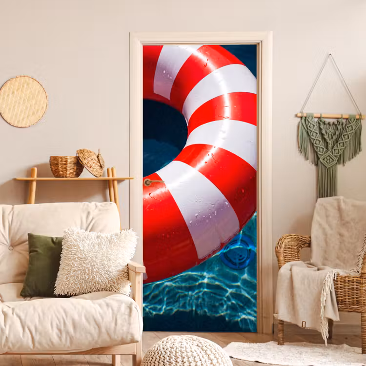 Recreatie - Water - Zomer - Rood - Wit deurposter klein -sfeer2