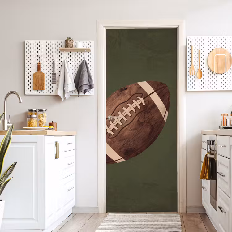 Football - Hout - Sport - Groen deurposter klein -sfeer5