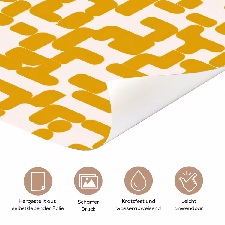 Geel - Beige - Patroon deurposter klein 289 -tcloseup_DE