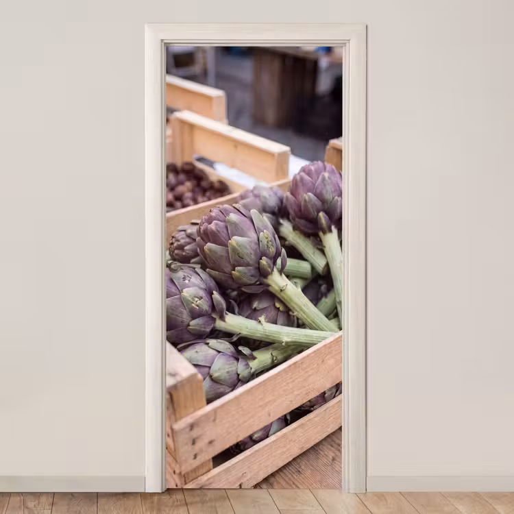 Türtapete - Gemüse – Markt – Frisch - Groenten - Markt - Vers deurposter klein