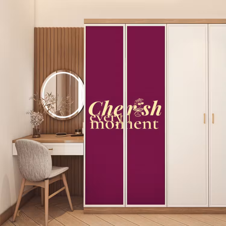 Cherish every moment - Cocktailglas - Bordeaux deurposter klein -sfeer3