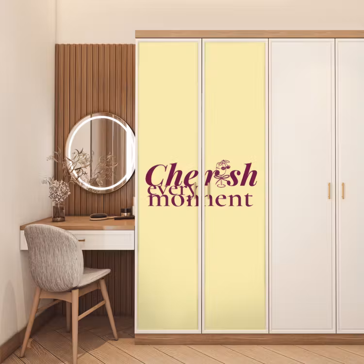 Cherish every moment - Cocktailglas - Geel deurposter klein -sfeer3