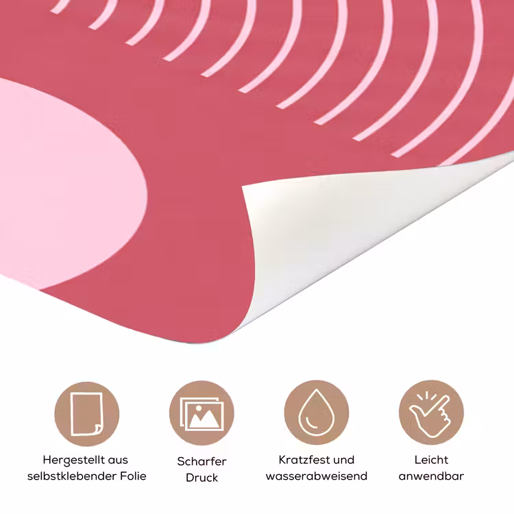 Geometrie - Patroon - Abstract - Roze - Modern deurposter klein -tcloseup_DE