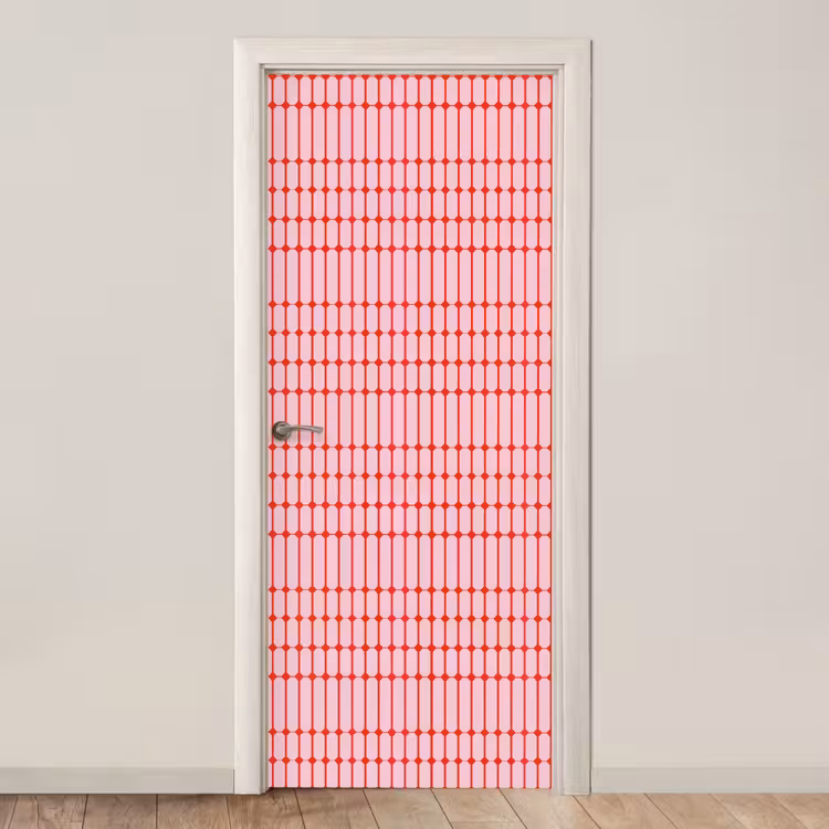Geometrisch - Minimalistisch - Rood - Roze deurposter klein 289 -3d_beige