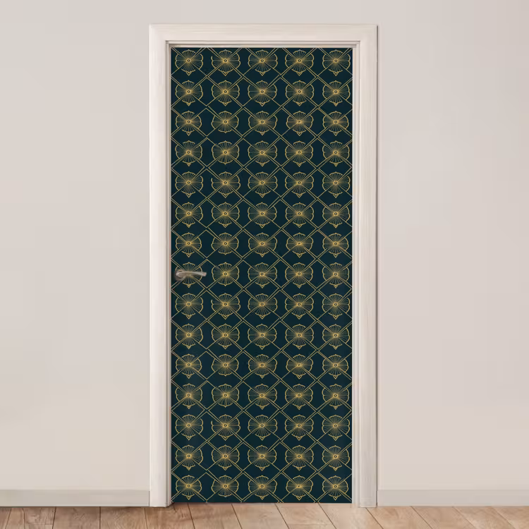 Geometrisch - Elegant - Groen deurposter klein 289 -3d_beige