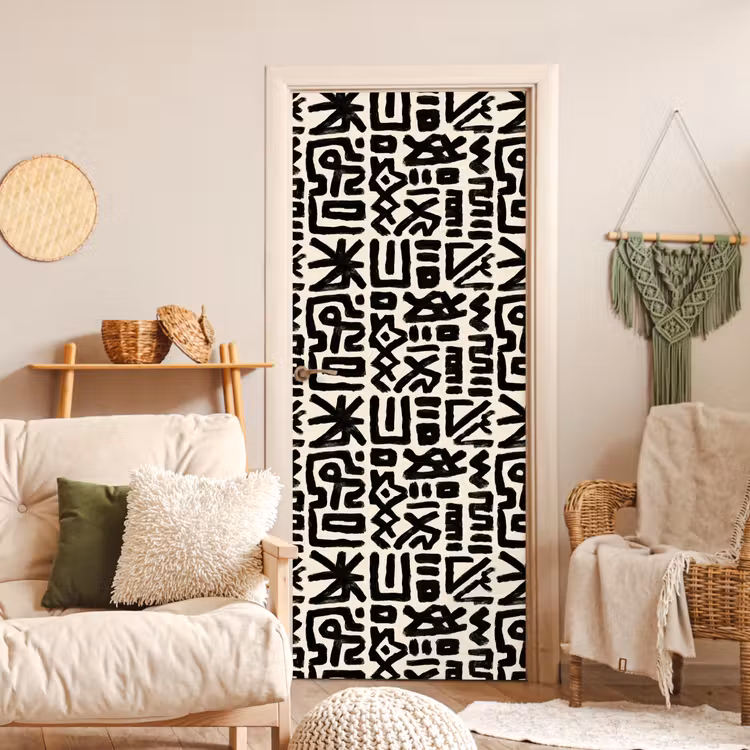 Geometrisch - Figuren - Zwart deurposter klein 289 -sfeer2